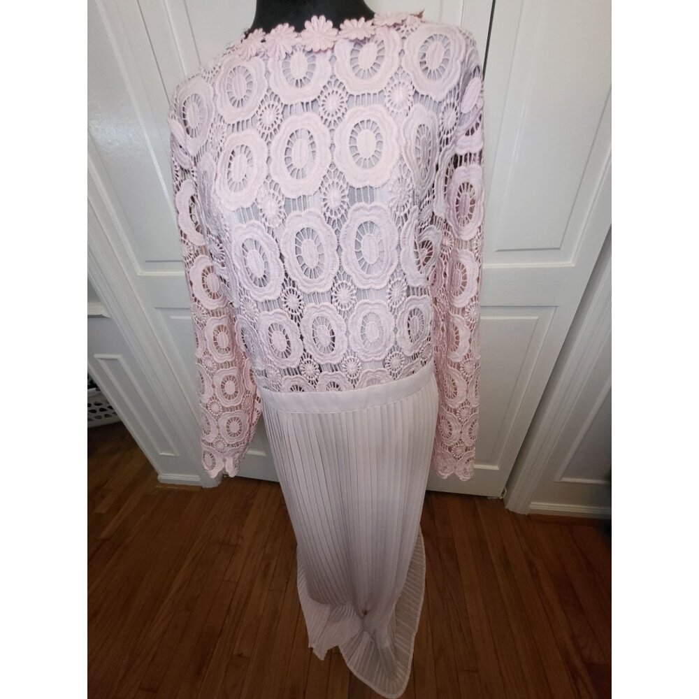 Eloquii Pink Lace Maxi Dress